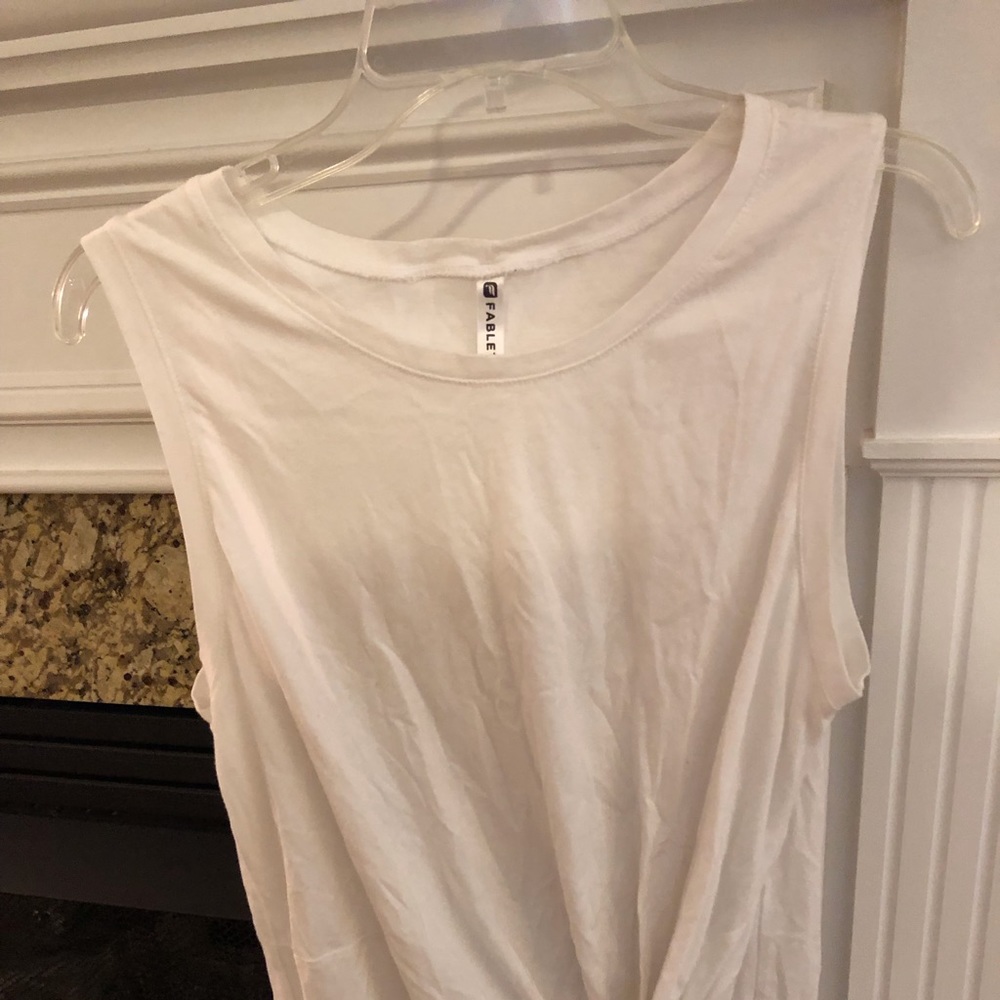 White fabletics workout top